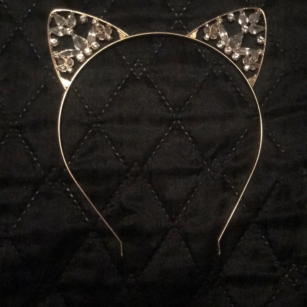 Rhinestone Cat Kitty Headband Hair Accessory